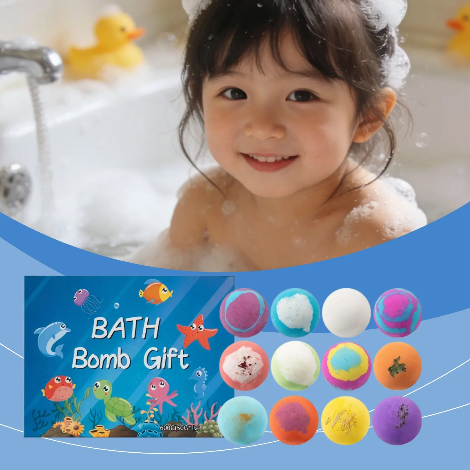 Toy Bath Ball Box With Mild Ingredients Care Moisturizing And Cleaning Body And Skin Daily Bathing Care Natural And Organic Bubble Bath Bombs