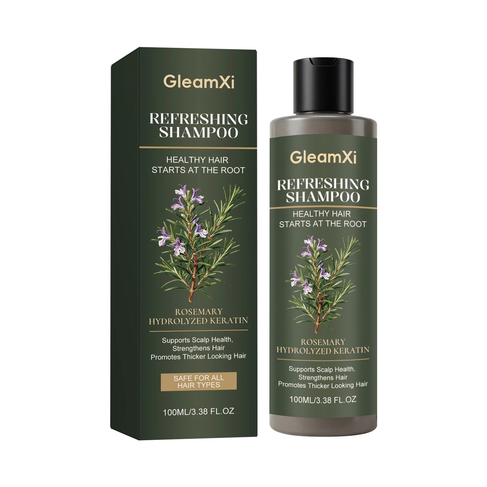 Gleamxi Rosemary Shampoo Gently Nourishing Scalp Care Anti Loss Strengthen Repair Damaged Oil Control Deep Cleaning Hair Growth Shampoo