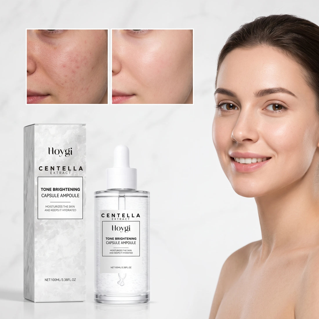 100ML Centella Face Serum Deep Moisturizing Improve Skin Texture Nourishing Pores Enhance Smoothness Glowing Non-greasy Daily Care Face Serum