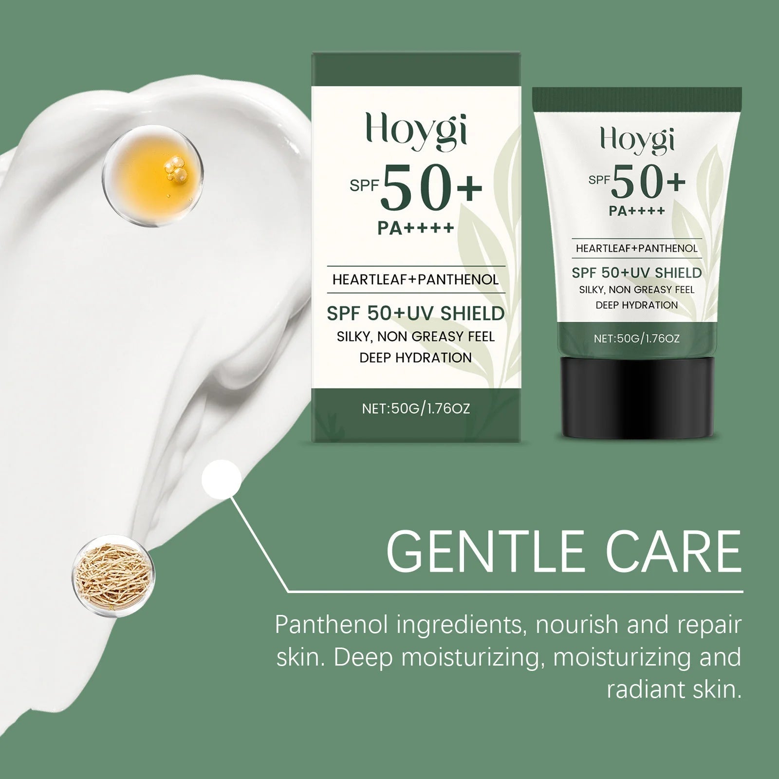 Hoygi Moisturize Sunscreen Cream Prevent Sunburn Moisturizing Reduce Redness Light Texture Non-sticky Gentle Sunblock Lotion Halalzen