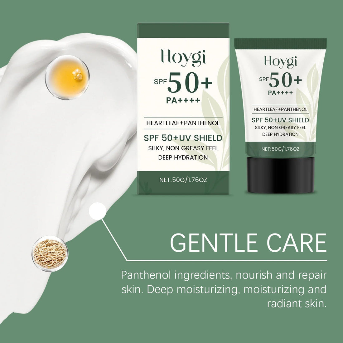 Hoygi Moisturize Sunscreen Cream Prevent Sunburn Moisturizing Reduce Redness Light Texture Non-sticky Gentle Sunblock Lotion Halalzen