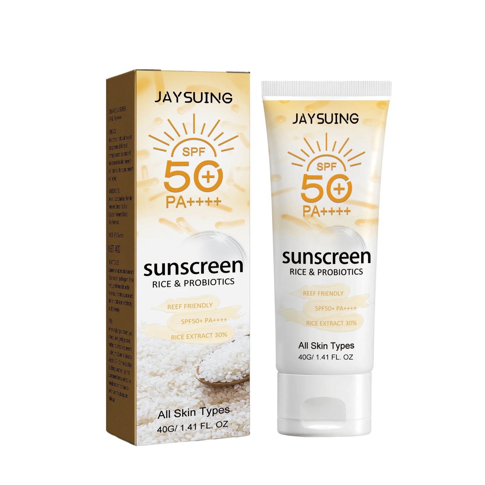 Jaysuing 40g Summer Probiotic Organic Sunscreen Outdoor Isolation Uv Protection Spf 50 Moisturizing Whiten Skin Body Sunblock Halalzen