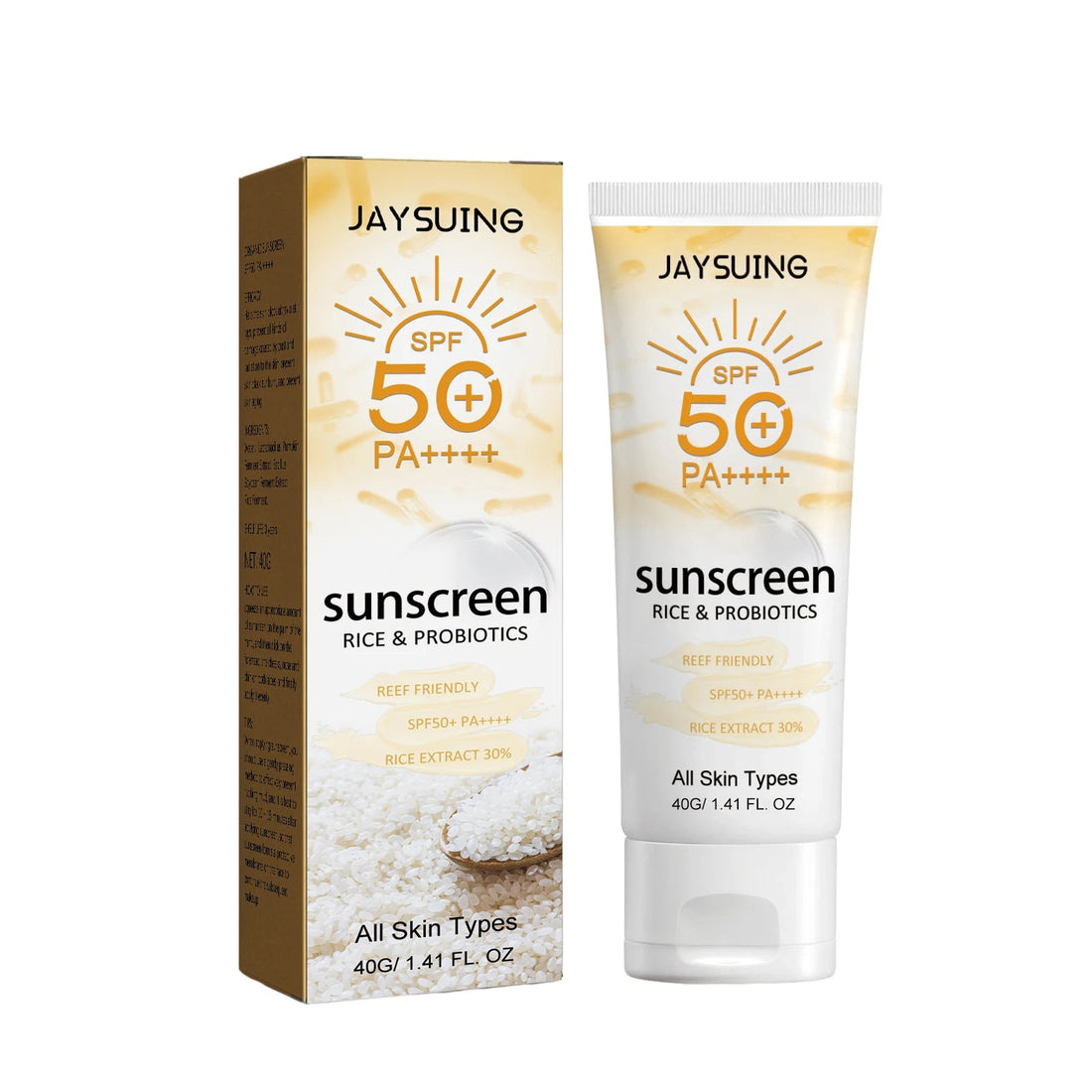 Jaysuing 40g Summer Probiotic Organic Sunscreen Outdoor Isolation Uv Protection Spf 50 Moisturizing Whiten Skin Body Sunblock Halalzen