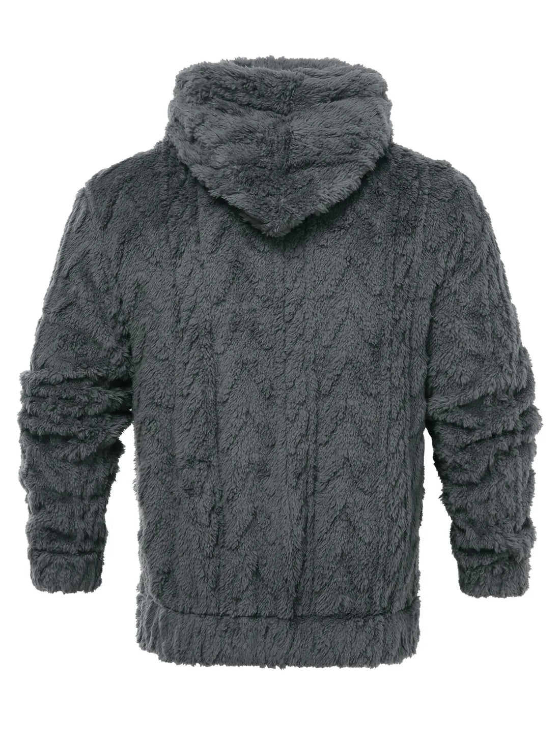 Men's letter drawstring hooded teddy bear jacket, jacquard velvet fabric is soft and comfortable, double pocket design