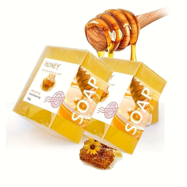 Natural Honey Handmade Soap Set with Essential Oils - 100g x 2pcs, Unisex, Perfect for Home or Travel Halalzen