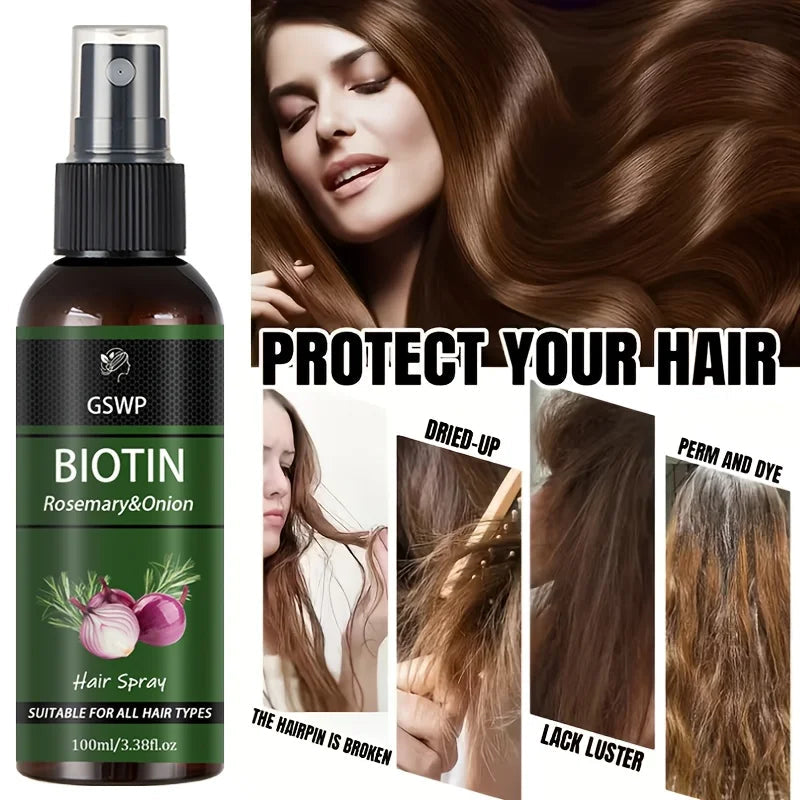 GSWP Biotin Rosemary & Onion Hair Care Spray, frizzy and split-end hair Deeply moisturises, nourishes Repairs damaged.100/200ml Halalzen