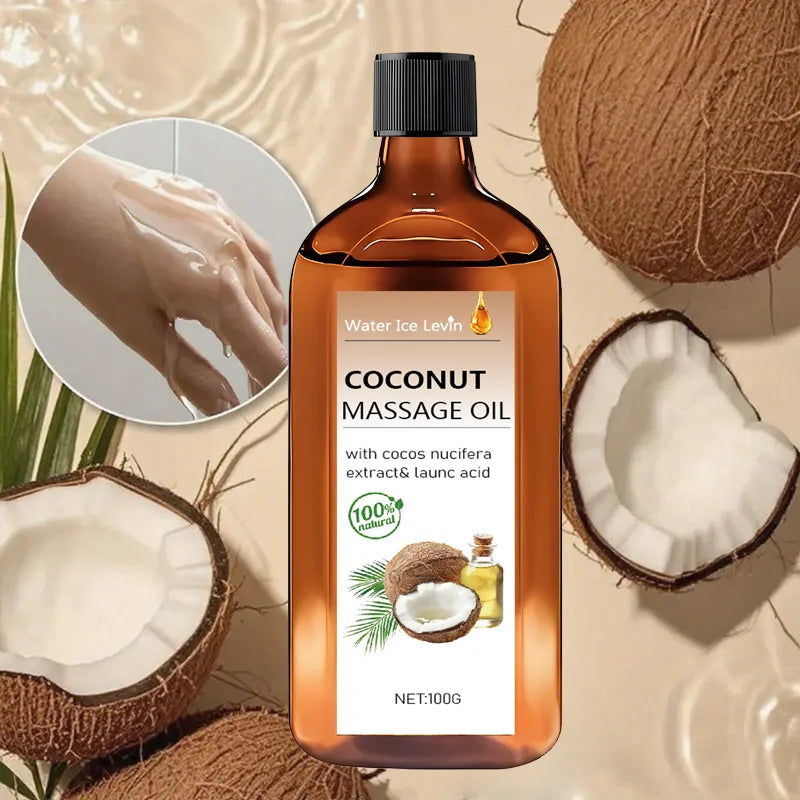 100% Natural Coconut Massage Oil with Lemongrass | Winter Skin Hydration & Glow | Non-Greasy Relaxing Ritual