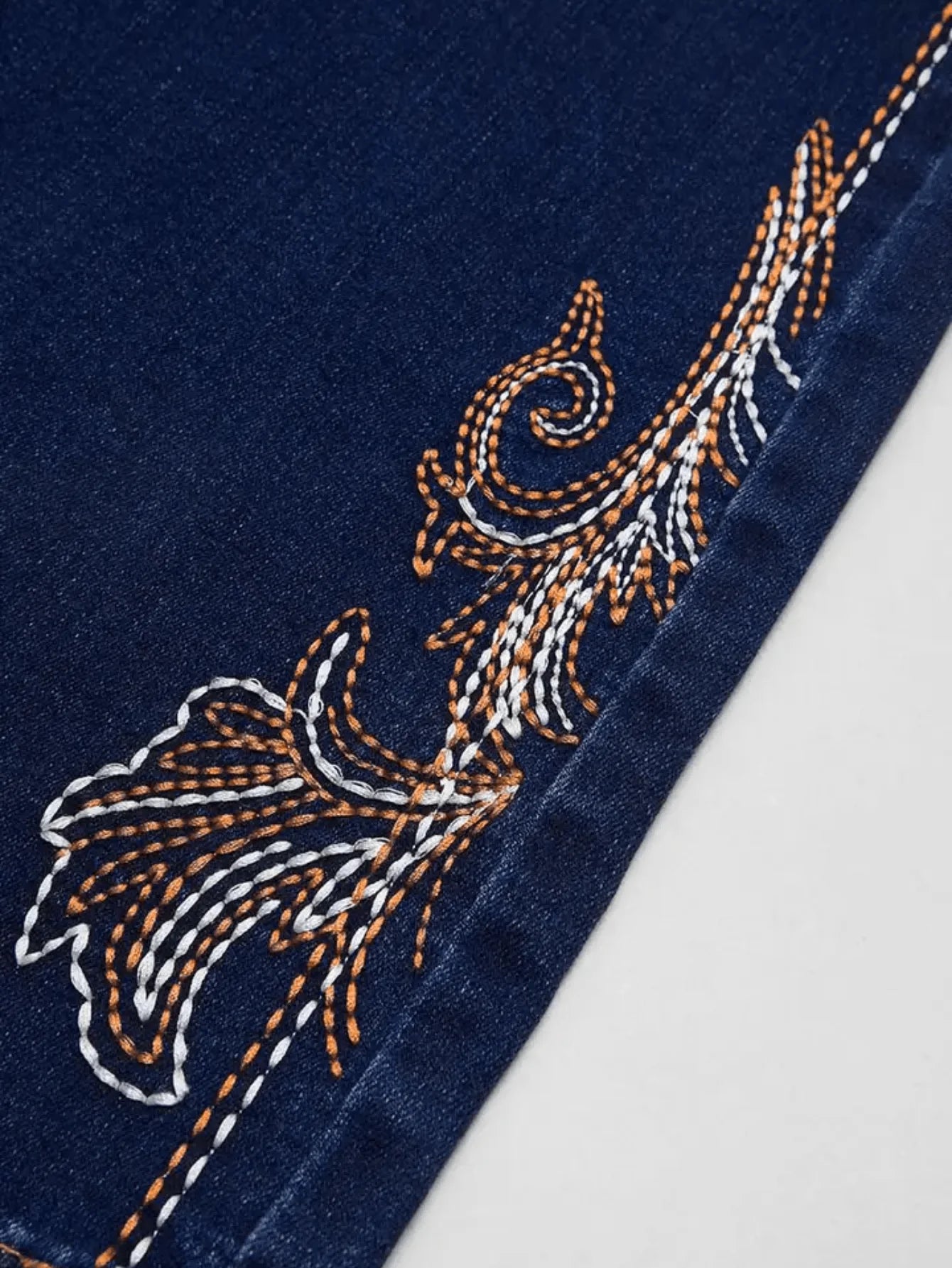 【HME】Exquisite Embroidery On Pockets & Leg, Stretch & Comfortable Ladies Country Outfit, Western Wear Women Vintage Jeans