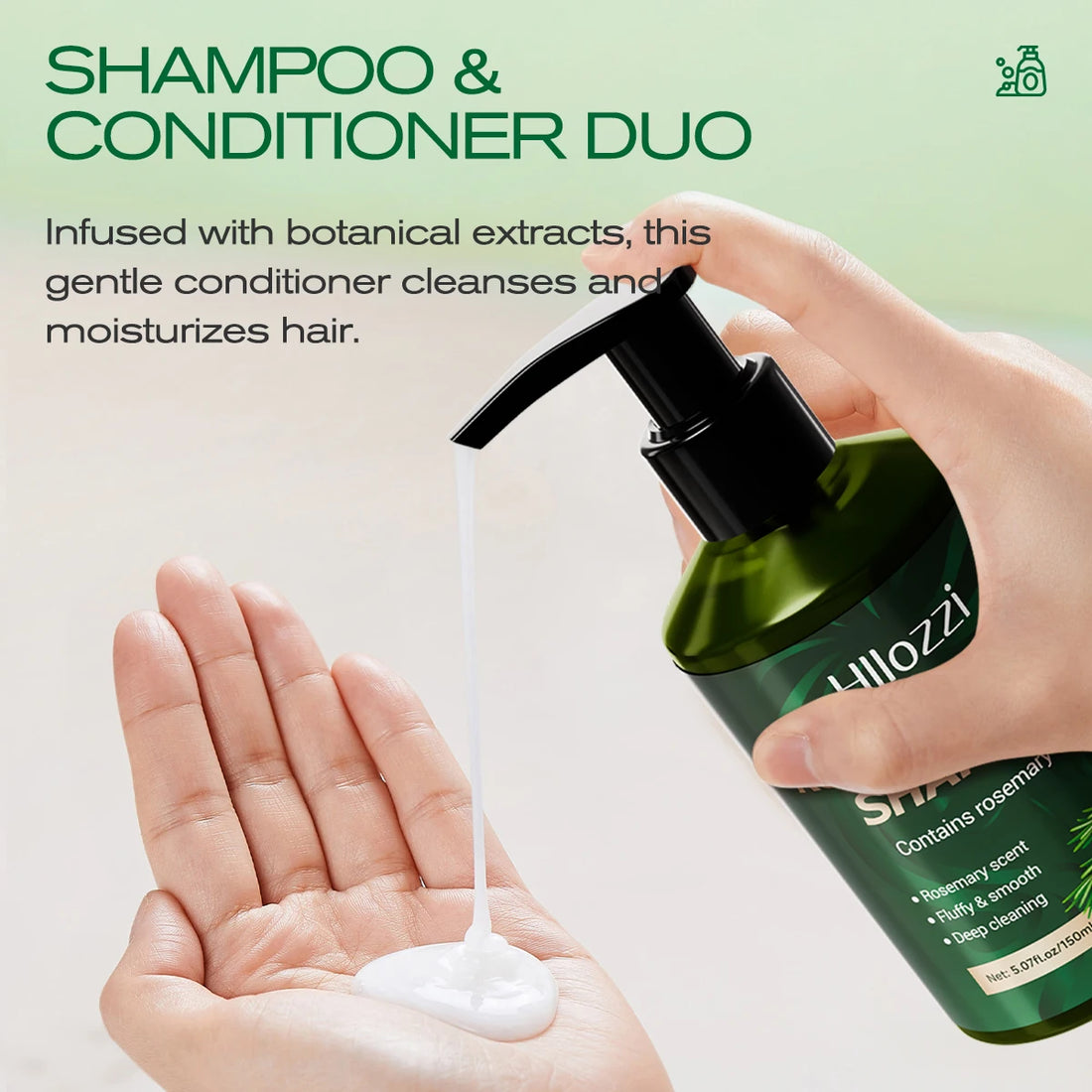 Rosemary shampoo and conditioner provide long-lasting moisturizing and nourishing care for your hair, leaving it smooth, silky.
