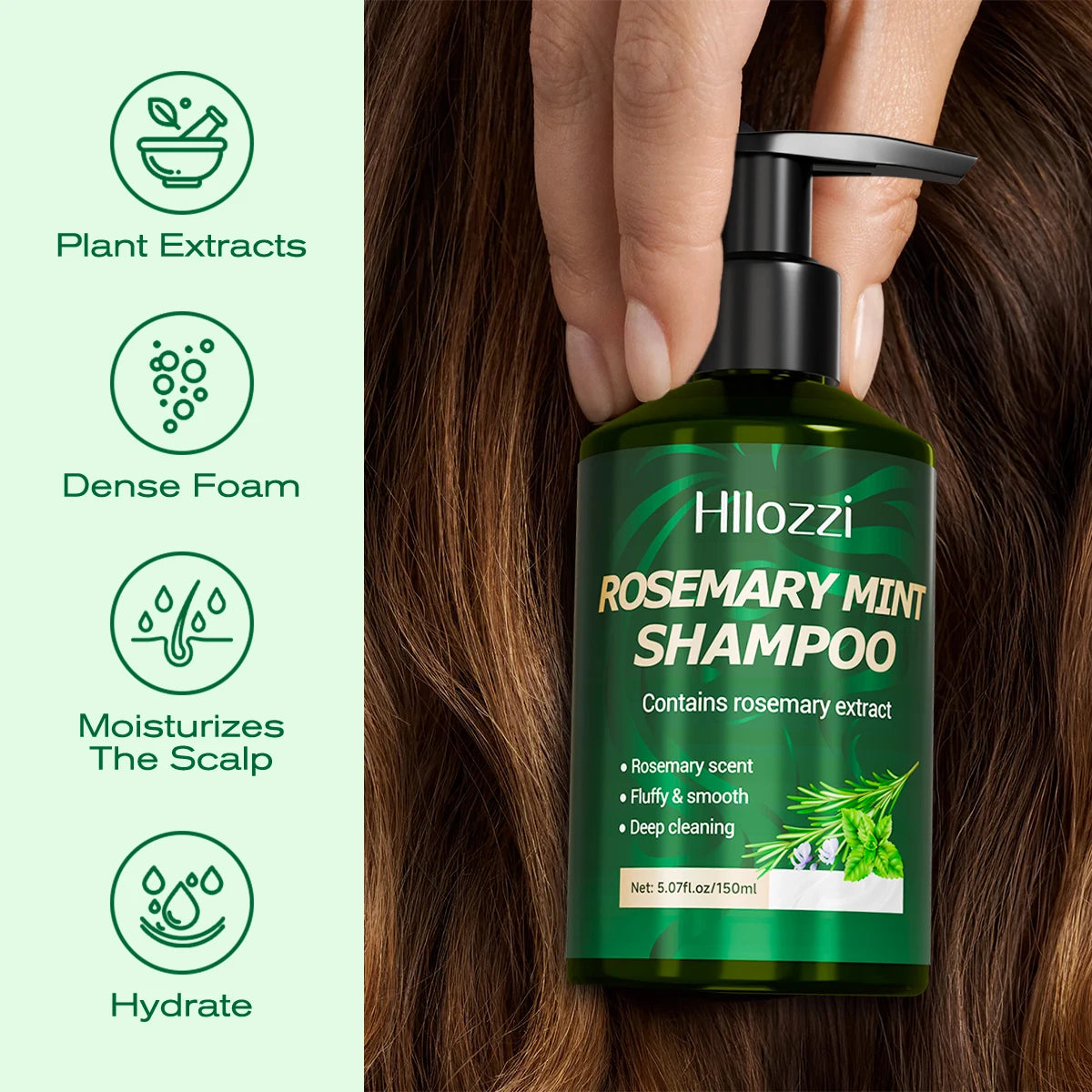 Rosemary shampoo and conditioner provide long-lasting moisturizing and nourishing care for your hair, leaving it smooth, silky.