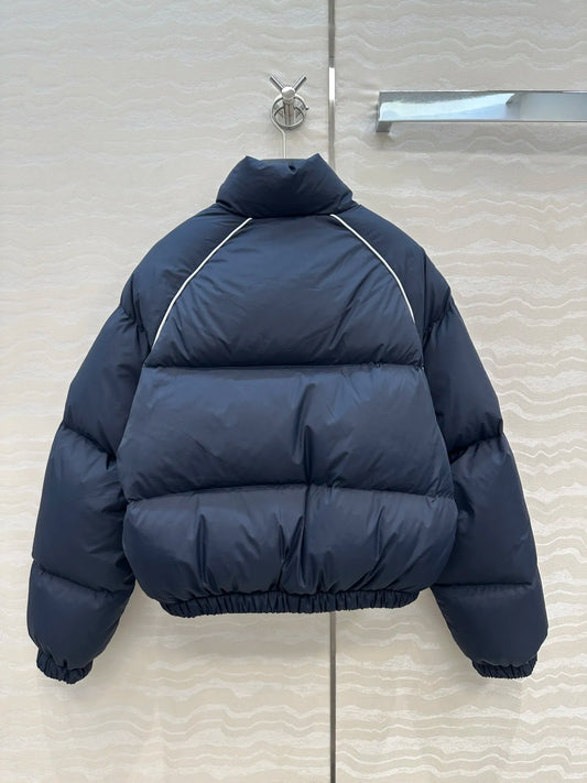 High Quality Winter Women's Casual Fashion Zipper Patchwork Stand Collar Thermal Down Jacket JQ046