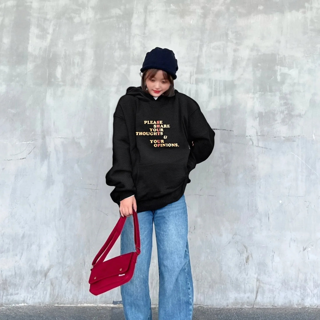 Share Thoughts Hoodie Inspiring Share Thoughts Pattern Casual Loose Long Sleeved Meaningful Motivational Comfortable Warm Top