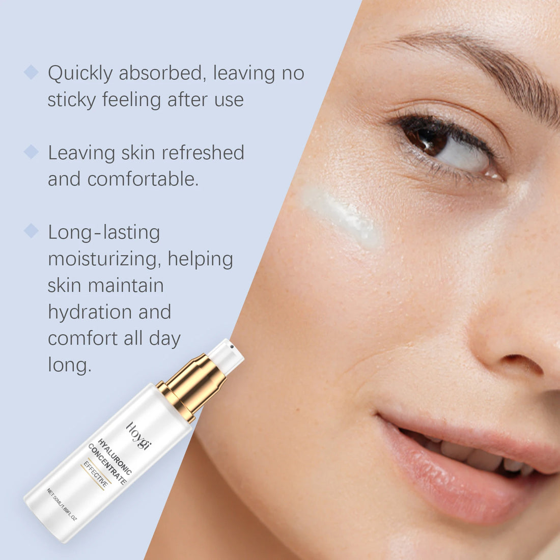 50ML Hyaluronic Acid Face Serum Gentle Hydrating Improve Skin Texture Enhance Smoothness Anti-oxidant Glowing Facial Serum