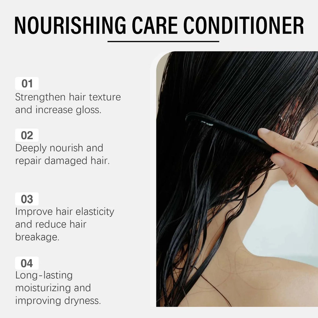Viareline 300ml Nourish Care Shampoo & Conditioner Set Oil Control Strengthen Root Repair Breakage Split Ends Hair Wash Set Halalzen