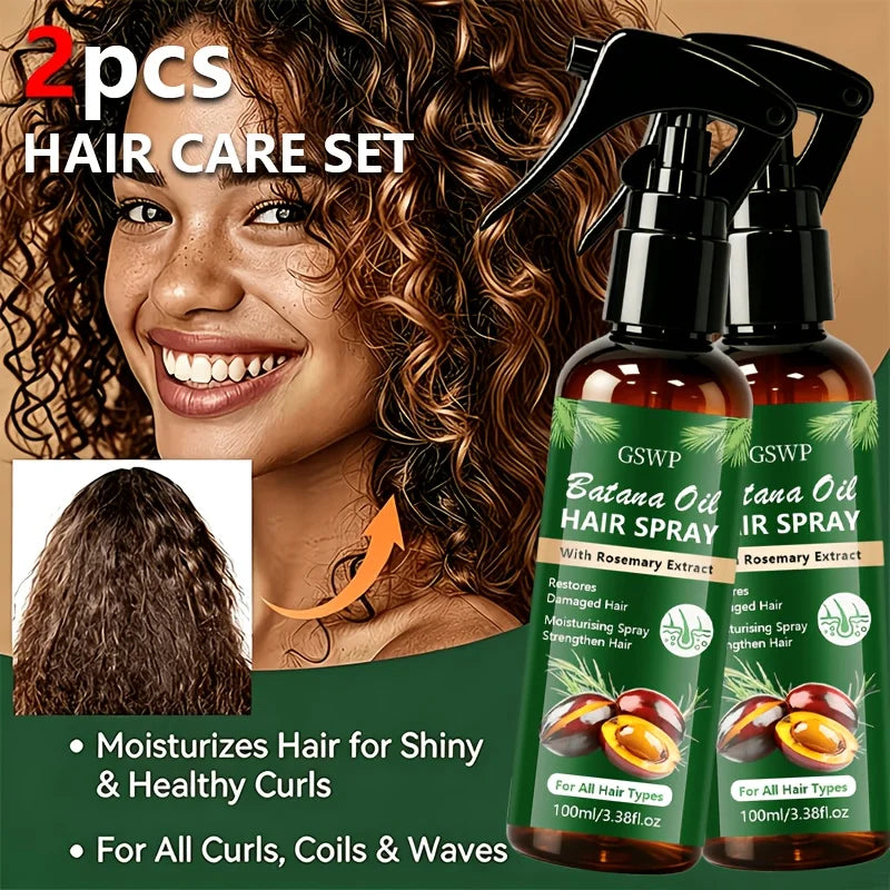 GSWP BATANA OIL and Rosemary Hair Care Spray: Strengthens hair, deeply moisturizes, repairs dry and damaged hair.100ml+100ml