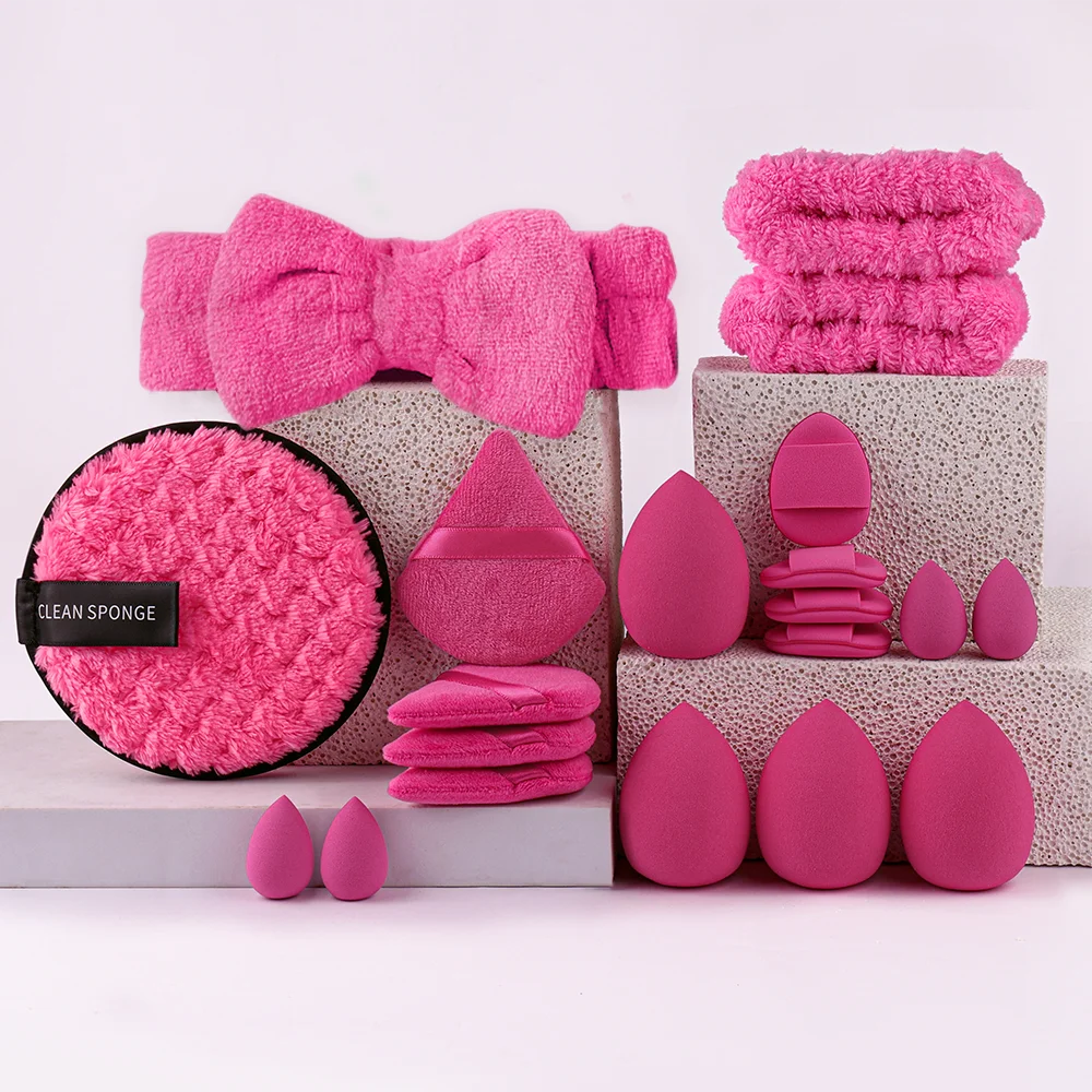 Premium Makeup Brushes Set, Including Makeup Brushes, Hairband Wrist Sponge Ball Powder Puff Silicone Cleaning Makeup Brush Tool