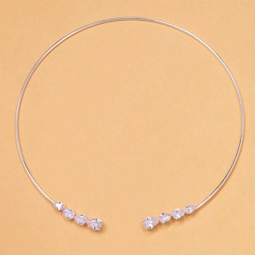 Stonefans Water Drop Choker Necklace Women Bling Neck Prom Accessories Rhinestone Fashion Sparkly Wedding Jewellery Party Collar
