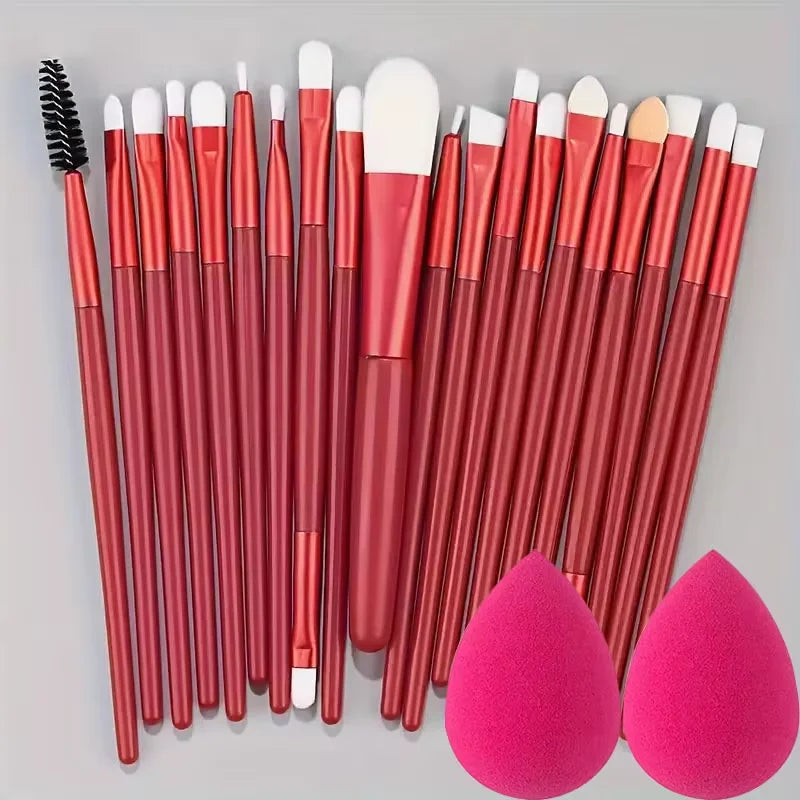 20Pcs Makeup Brushes Set Eyeliner Brush Blending Brush Makeup Brush for Cheeks Eye Cosmetic Foundation Brush with Makeup Sponge