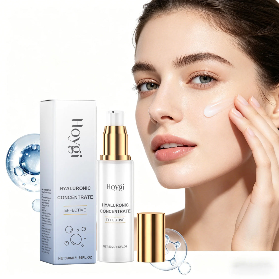 50ML Hyaluronic Acid Face Serum Gentle Hydrating Improve Skin Texture Enhance Smoothness Anti-oxidant Glowing Facial Serum