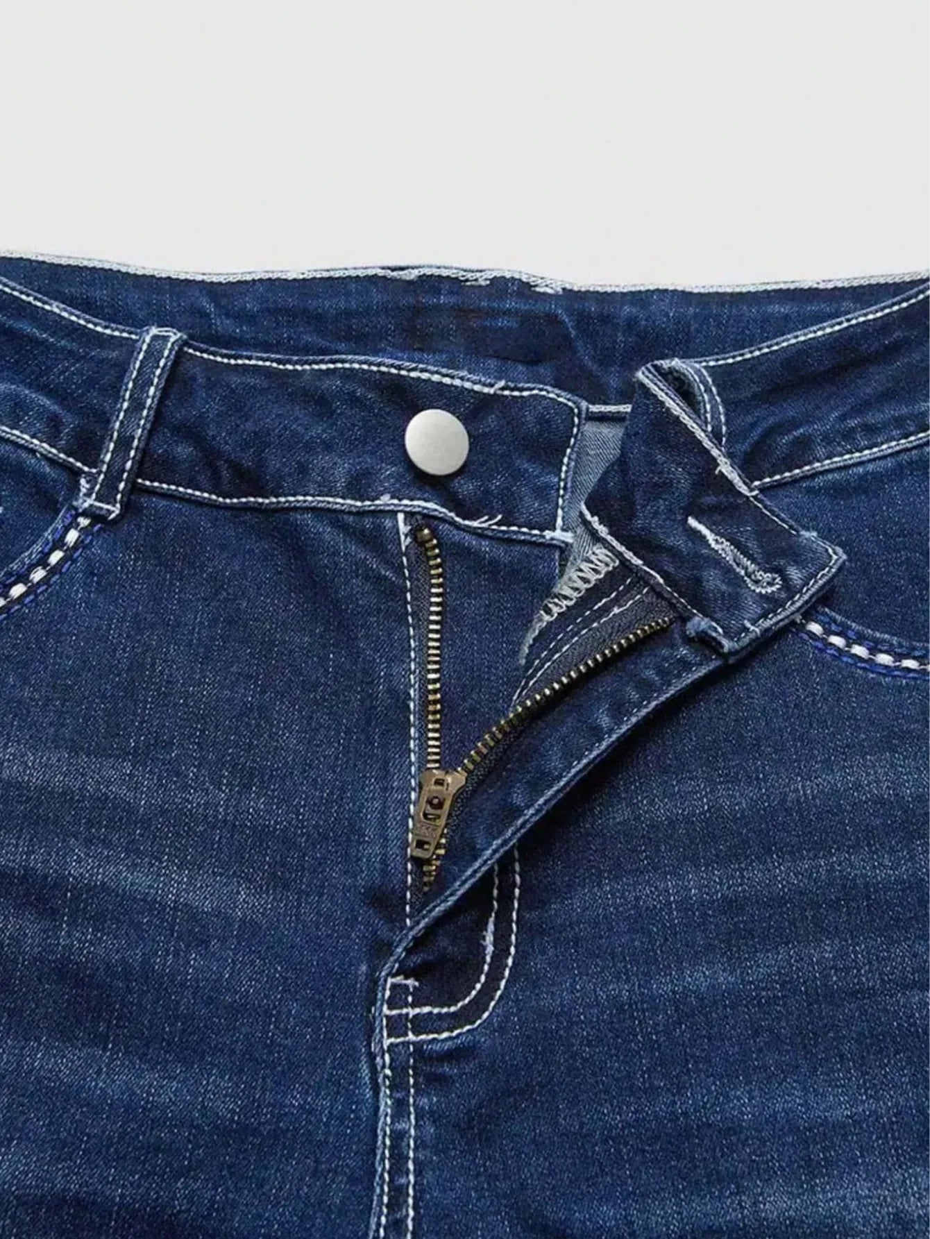 【HME】Women's fashion slim-fit tapered jeans, vintage peacock feather embroidery, machine wash all year round