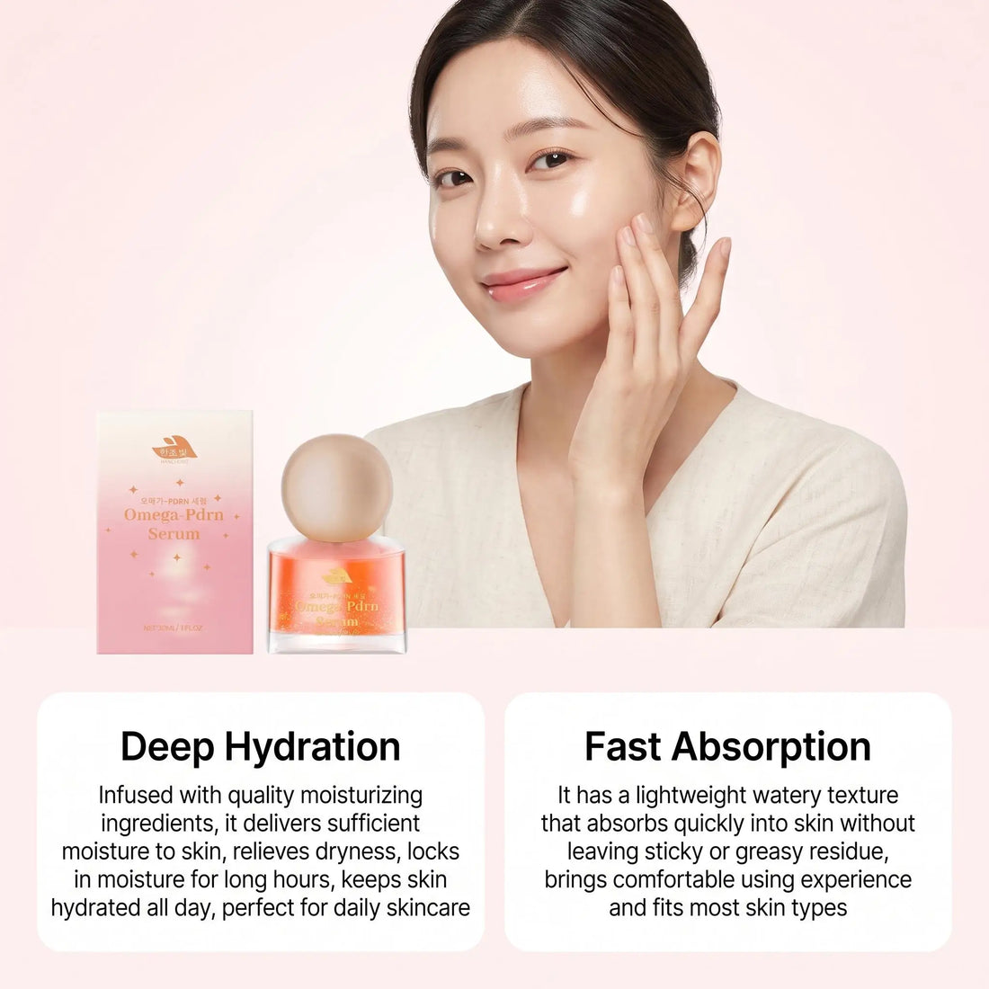 Hanchobit Niacinamide Omega Pdrn Facial Serum Deep Repair Renew Brighten Tone Smooth Moisturizing Lifting Firming Face Skin Care