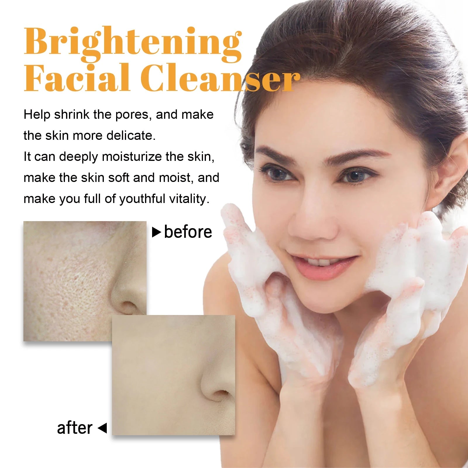 Turmeric Cleansing Milk Blackhead Keratin Remove Oil Control Shrink Pores Reduce Acne Scars Hydrate Moisturize Facial Cleanser Halalzen