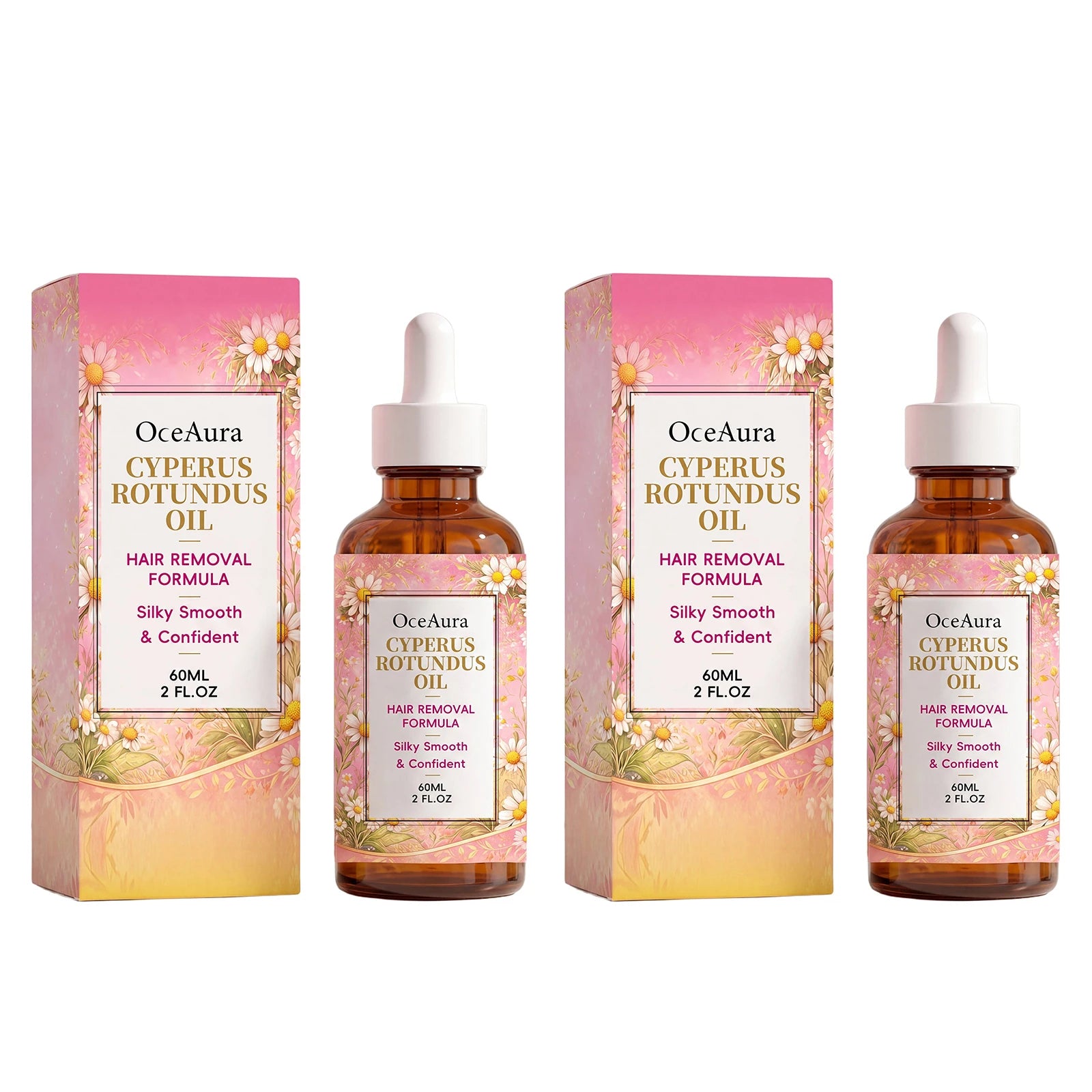 Oceaura Rotundus Hair Removal Care Essential Oil Reduces Growth Soothing Moisturizing Shrinking Pores Body Hair Removal Gentle Depilatory Care Oil