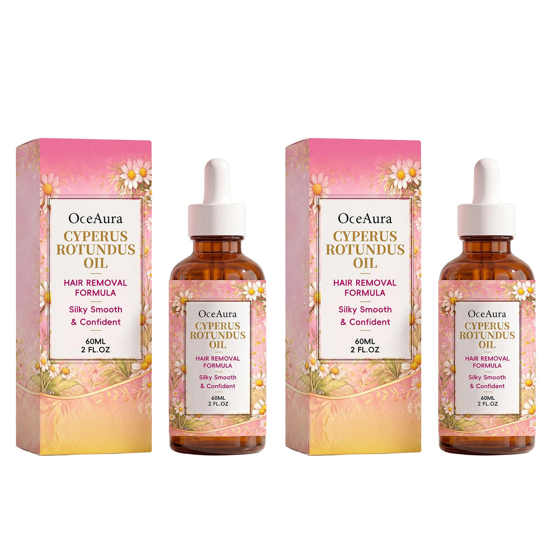 Oceaura Rotundus Hair Removal Care Essential Oil Reduces Growth Soothing Moisturizing Shrinking Pores Body Hair Removal Gentle Depilatory Care Oil