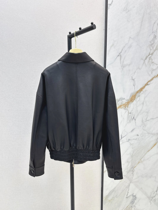2025 Autumn New Women's Leather Jacket with Sheepskin Fabric, Retro Academic Style WYY-220