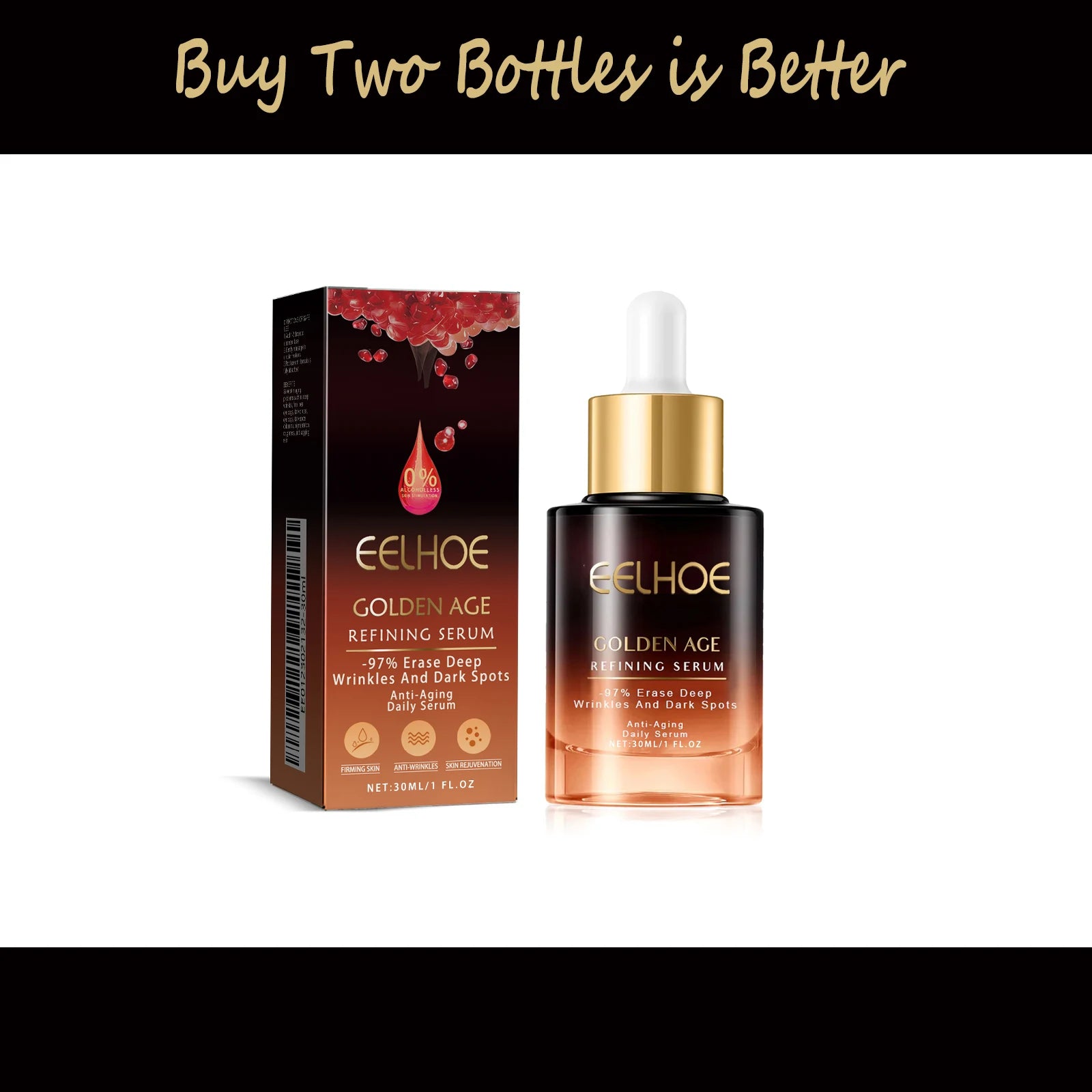 EELHOE 30ml Golden Age Essence Lightens fine lines, tightens skin, hydrates and moisturizes facial essence