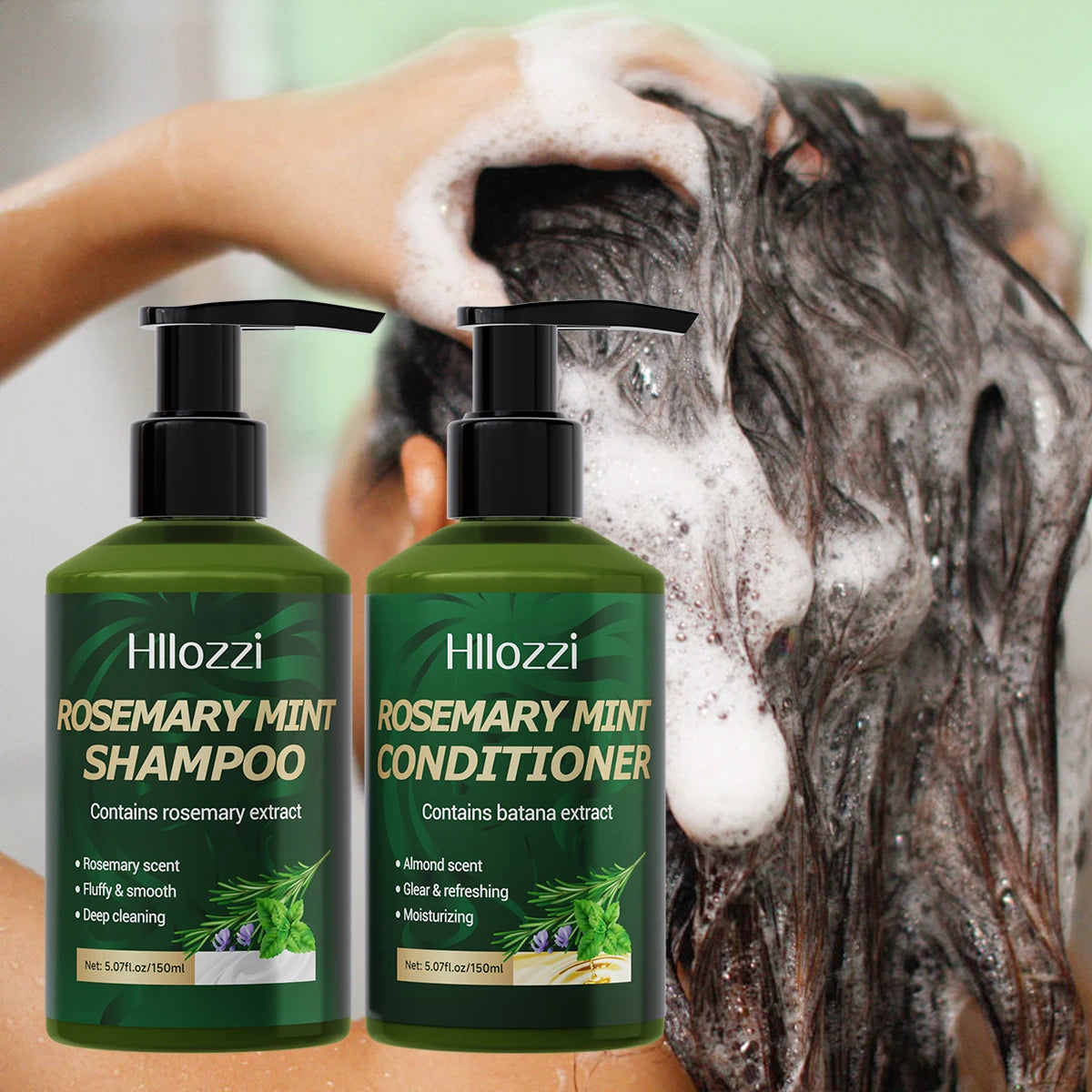 Rosemary shampoo and conditioner provide long-lasting moisturizing and nourishing care for your hair, leaving it smooth, silky.