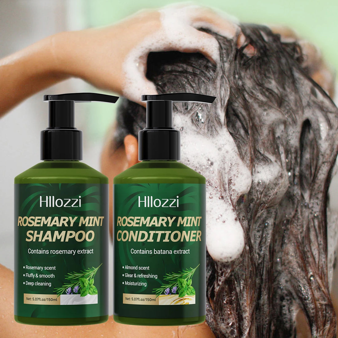 Rosemary shampoo and conditioner provide long-lasting moisturizing and nourishing care for your hair, leaving it smooth, silky.