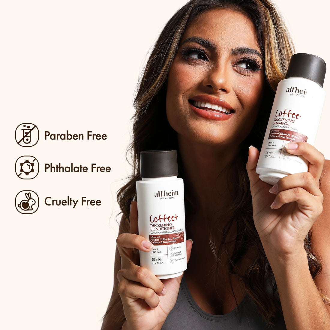 Coffee+ Thickening Shampoo & Conditioner Set–Strengthens,Adds Volume,Bounce & Shine,Moisturizing &Volumizing for Fine Hair Halalzen