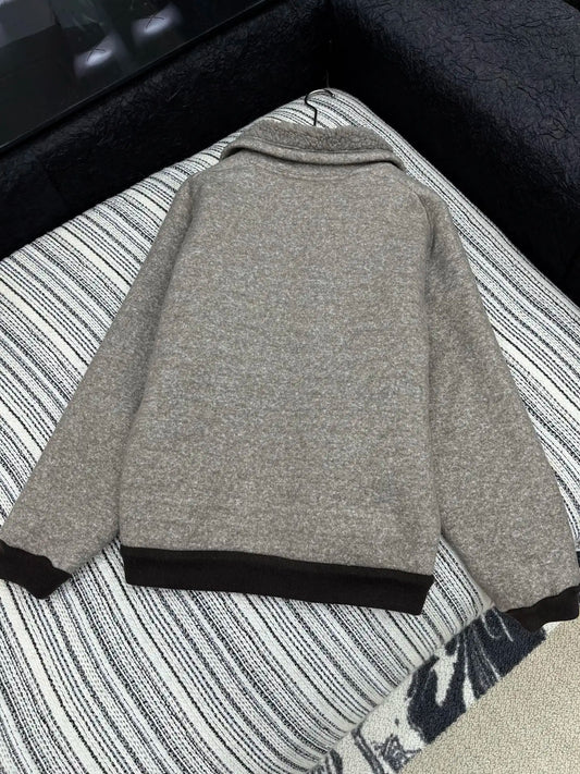 2025 autumn and winter new high-end custom women's clothing Clothing Teddy velvet lining lapel zipper jacket j plus velvet coat