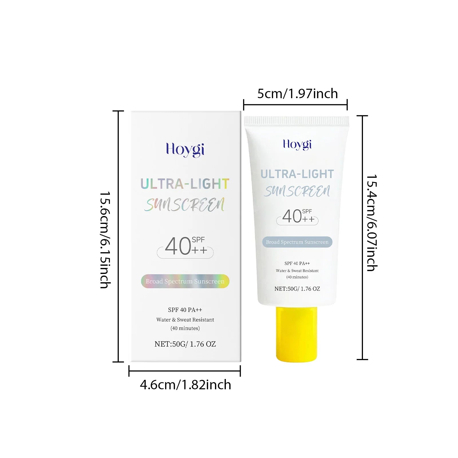 Hoygi Spf 40 Sunscreen Cream Light Texture Moisturizing No Tight Relief Dryness Prevent Sunburn Hydrating Sunblock Lotion Halalzen