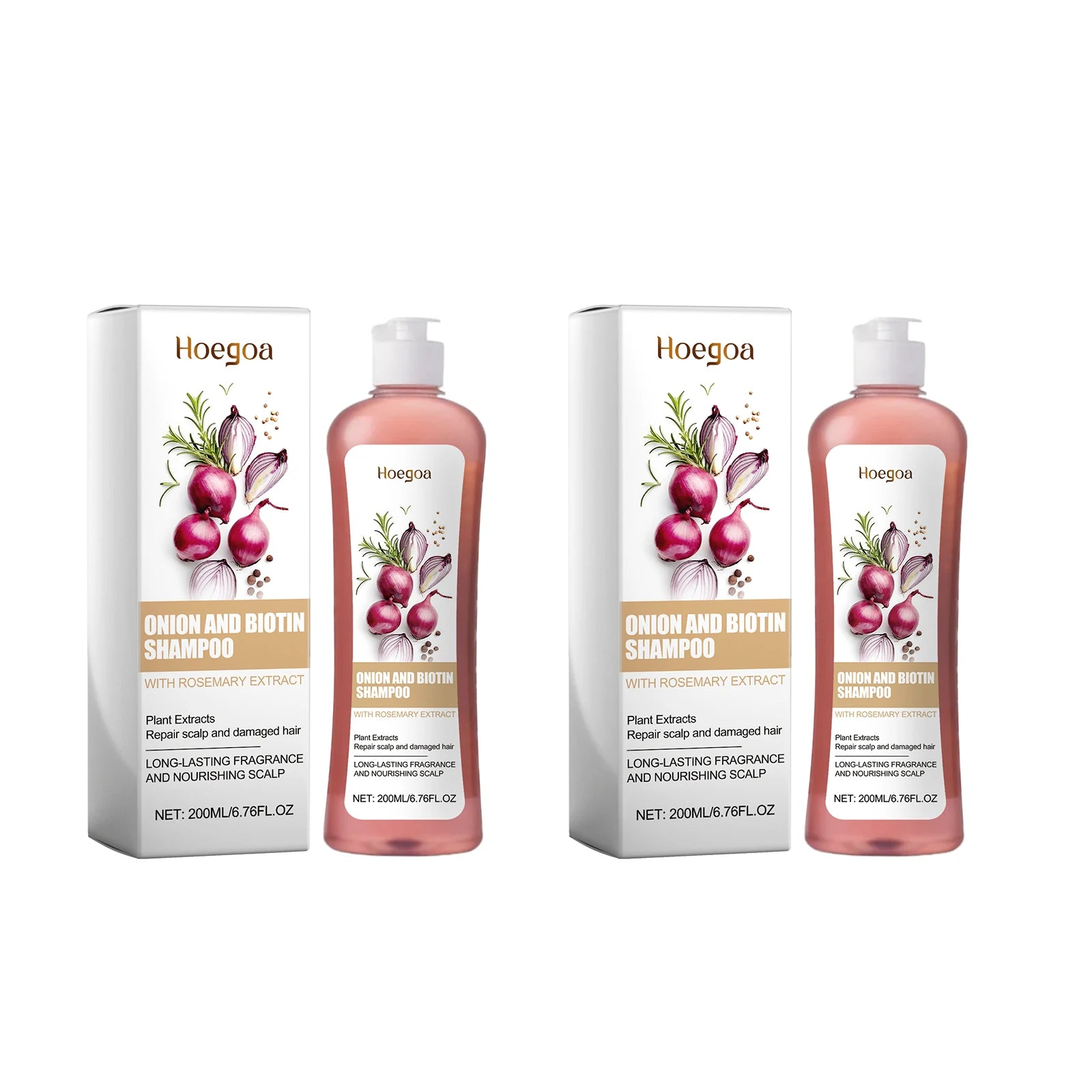 Hoegoa Onion Biotin Shampoo Scalp Soothing Gentle Cleansing Nourishing Natural Shine Smooth Growth Prevents Hair Loss Volumizing Hair Strengthen Shampoo