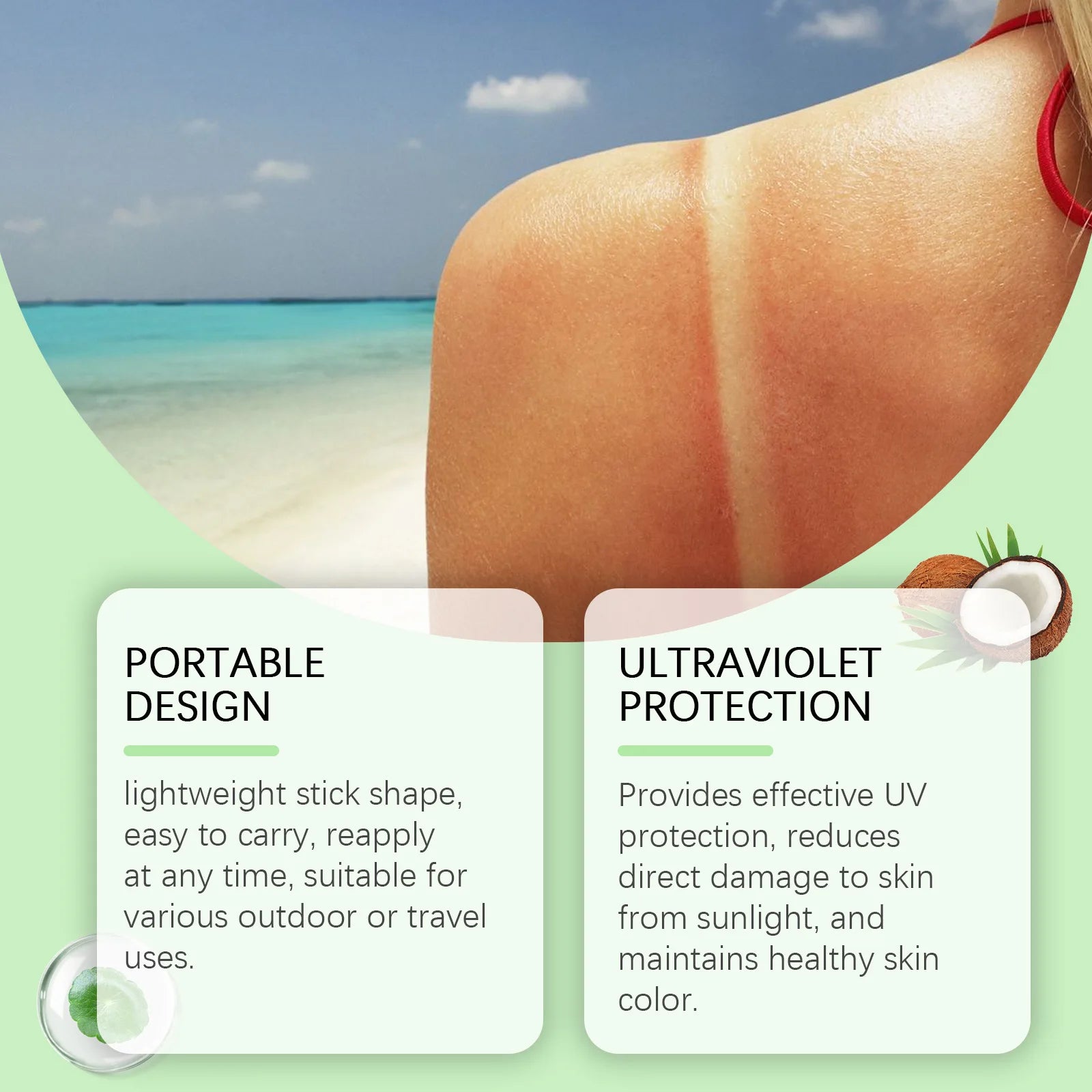 Centella Asiatica Sunscreen Stick Spf 50+ Pa+++ Moisturize Brightnening Skin Care Product Freshing Oil Control Sunscreen
