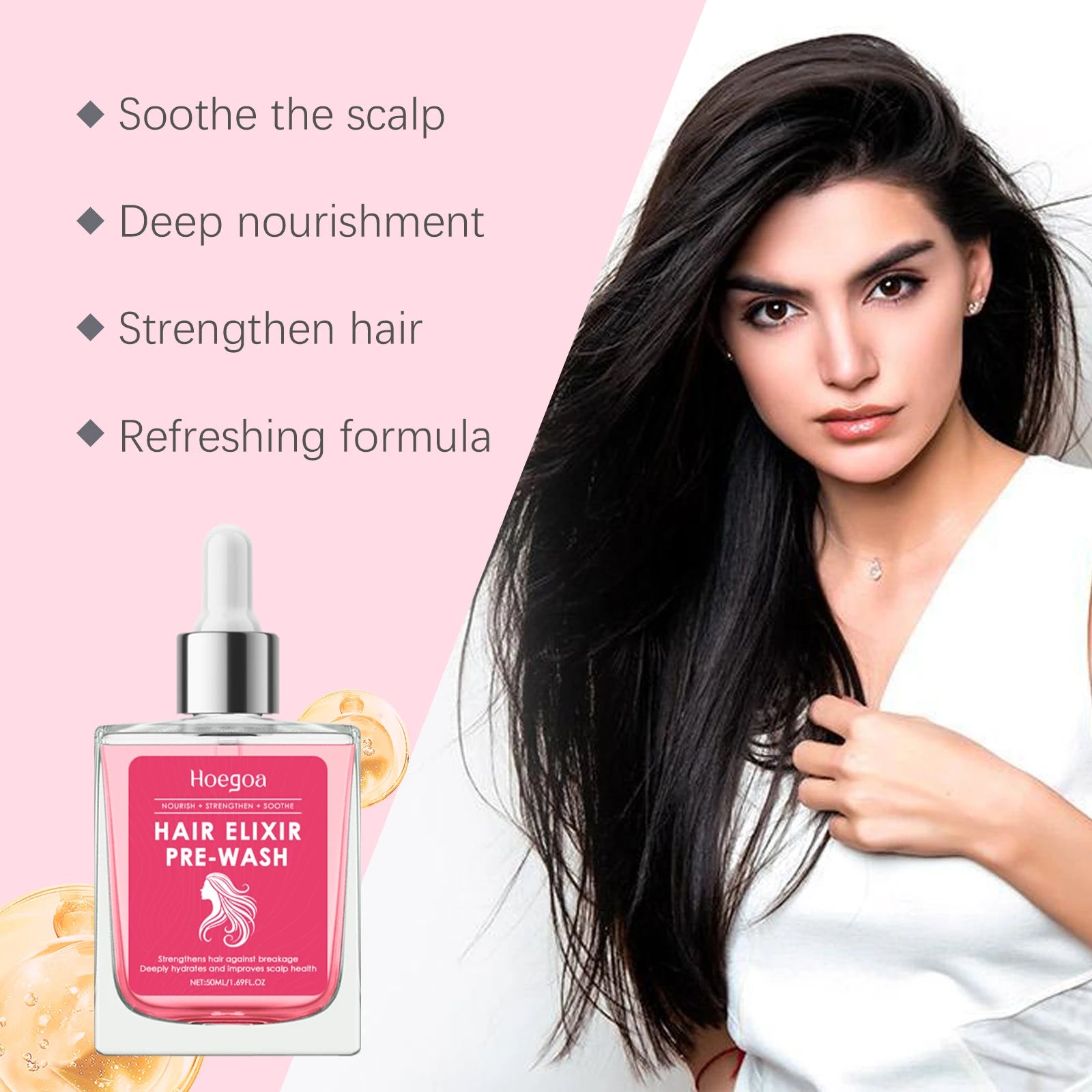 Pre-wash Hair Serum Ginger Root Extract Deeply Nourishes Scalp Softens Hair Reduces Split Ends Premium Scalp Care Treatment Essence