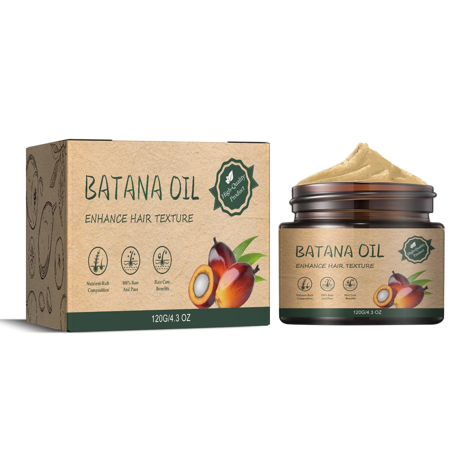 Batana Oil Hair Care Cream Deeply Moisturizes Scalp Stimulates Growth Restores Softness Revitalizes Hair Balanced Healthy Shine Hair Care Balm