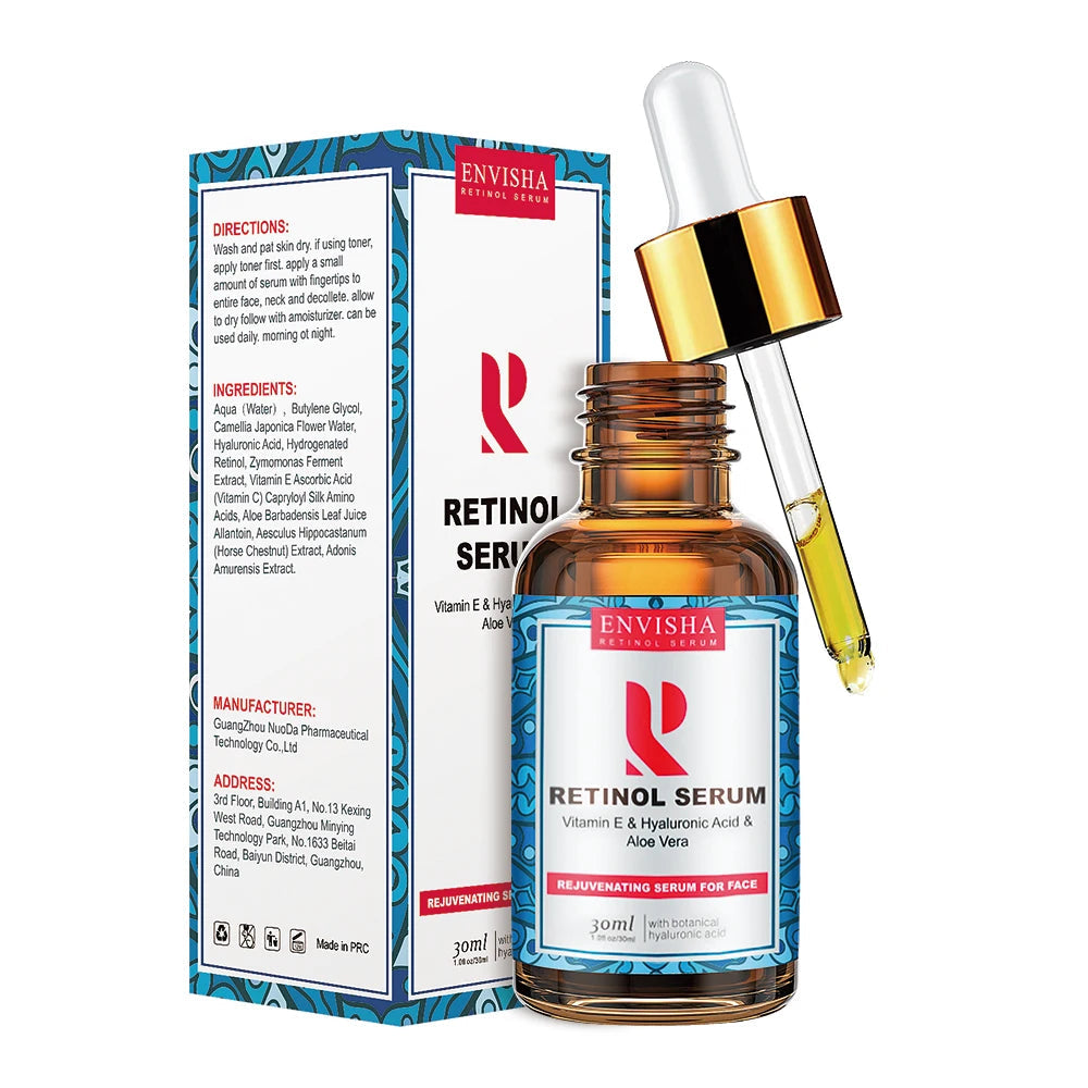 ENVISHA Face Serum Skin Care Vitamin C Hyaluronic Acid Retinol Facial Essence Anti-wrinkle Aging Whitening Shrink Pores Beauty Halalzen