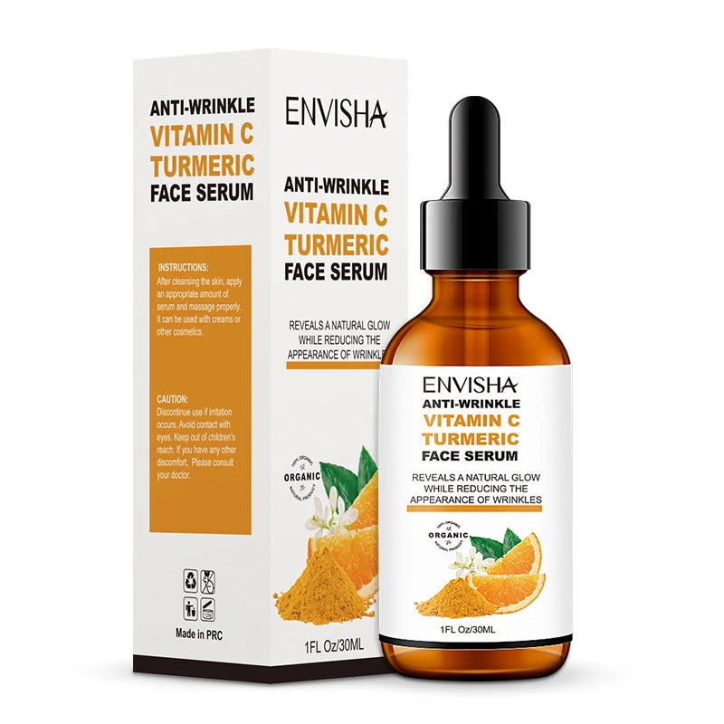 ENVISHA Collagen Vitamin Turmeric Face Serum Essence Anti-Aging Wrinkle Skincare Moisturizing Serum Shrink Pores Remove Acne Halalzen