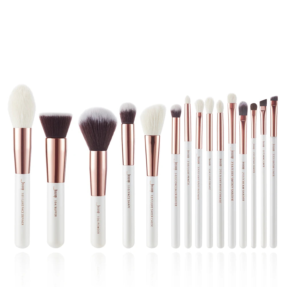 Jessup Makeup Brushes Set 15pcs Professional Makeup Brush Foundation Powder Eyeshadow Blender Liner Blusher Brochas