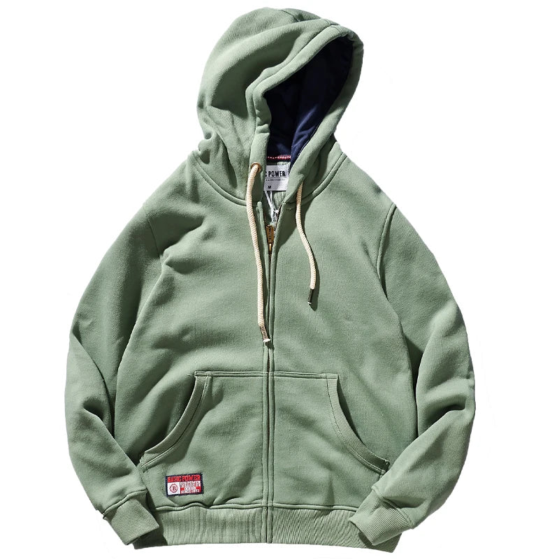 New Men 's Sweater Fashion Trendy Handsome Zipper Coat Thickened Fleece Autumn and Winter Sports Hoodie