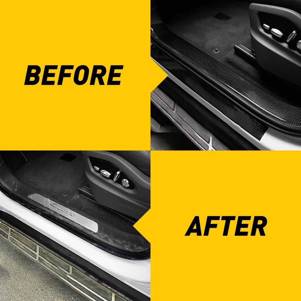 5CMx3M Car Stickers Carbon Fiber Auto Door Threshold Trunk Protective Strip Anti Scratch Tape Waterproof Decal Car Accessories
