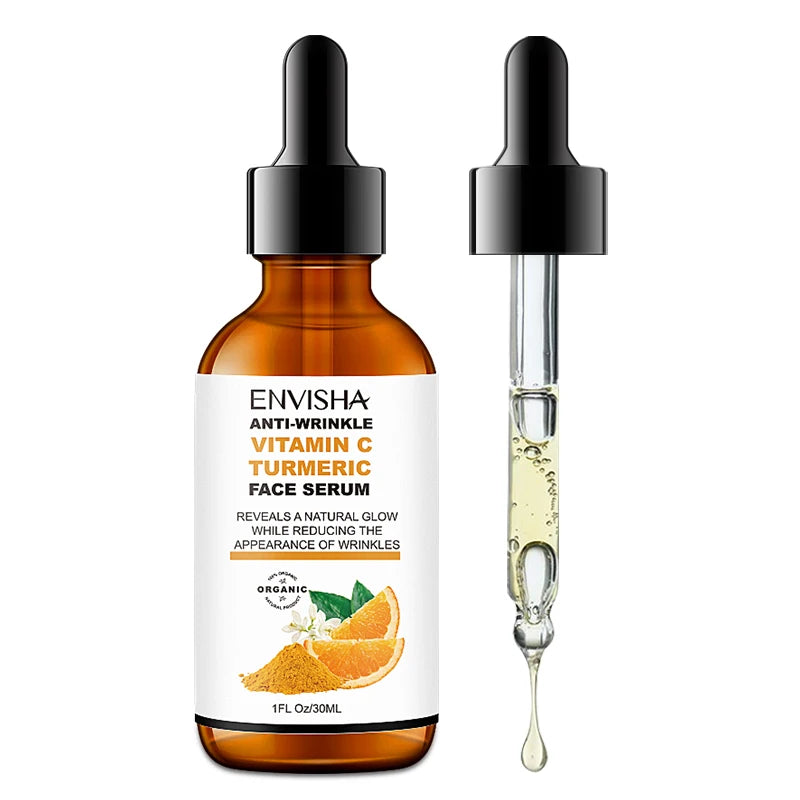 ENVISHA Collagen Vitamin Turmeric Face Serum Essence Anti-Aging Wrinkle Skincare Moisturizing Serum Shrink Pores Remove Acne Halalzen