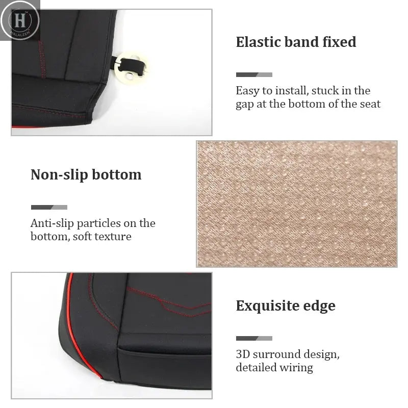 SEAMETAL Wrapped Car Seat Cover Anti Scratch Wear-Resistant Vehicle Seat Protector Cushion PU Leather Breathable Auto Chair Pad HALALZEN