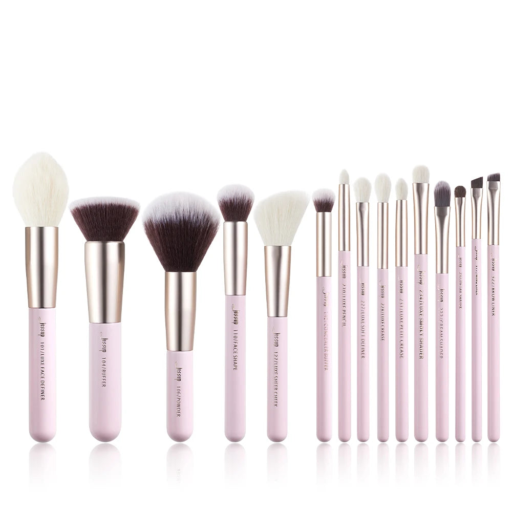 Jessup Makeup Brushes Set 15pcs Professional Makeup Brush Foundation Powder Eyeshadow Blender Liner Blusher Brochas