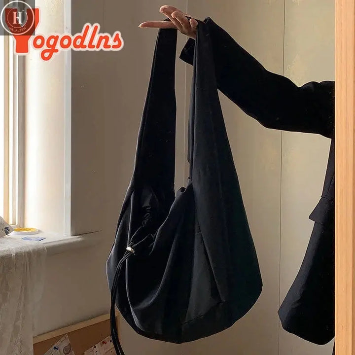 Yogodlns Large Capcaity Nylon Shoulder Bag Female Travel Light Tote Bag Casual Solid Color Crossbody Bag Designer Hobo Bag Purse HALALZEN