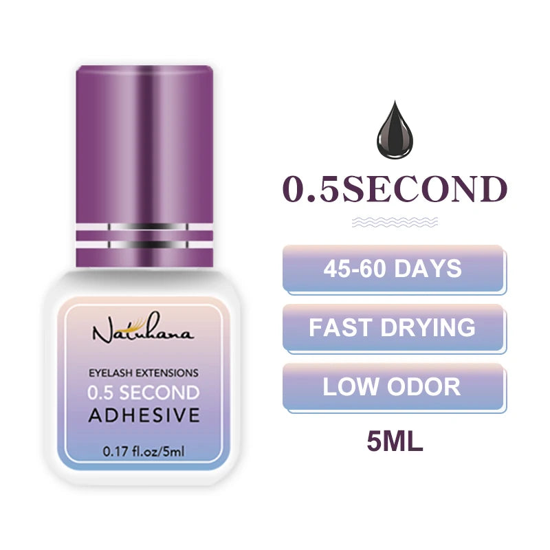 Professional 5ml 0.3S 0.5S 1S 2S 3S Eyelash Glue Fast Drying Strong False Eye Lash Extension Glue Adhesive Halalzen