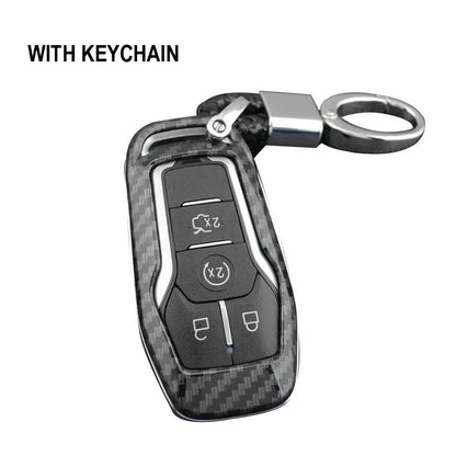 Carbon Fiber Car Styling Key Cover Protector Case ABS Hard Shell Cover Holder For Ford For Mondeo Mustang Edge Explorer F150
